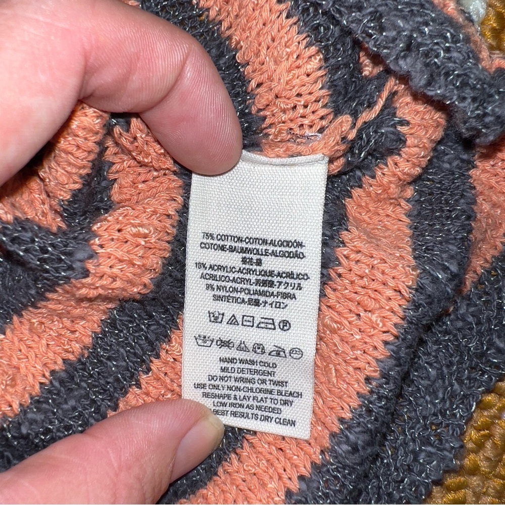 Free People Orange Striped Sweater Dress Open Back EUC Small - Picture 5 of 8